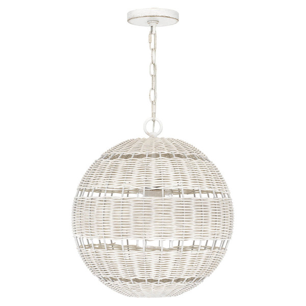 Elstead Lindendale Pendelleuchte E27 Antik-Weiß Antikweiß IP44