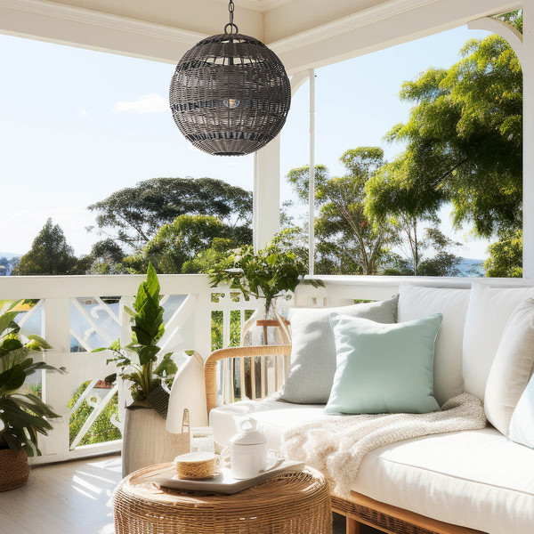 Elstead Lindendale Pendelleuchte E27 Western Bronze Western Bronze IP44