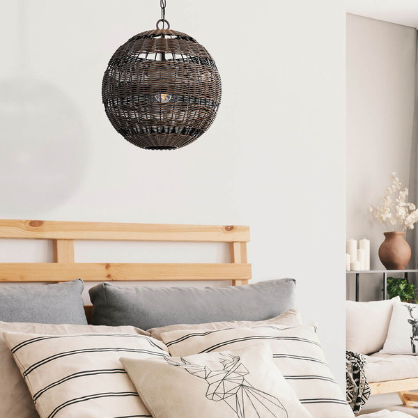 Elstead Lindendale Pendelleuchte E27 Western Bronze Western Bronze IP44