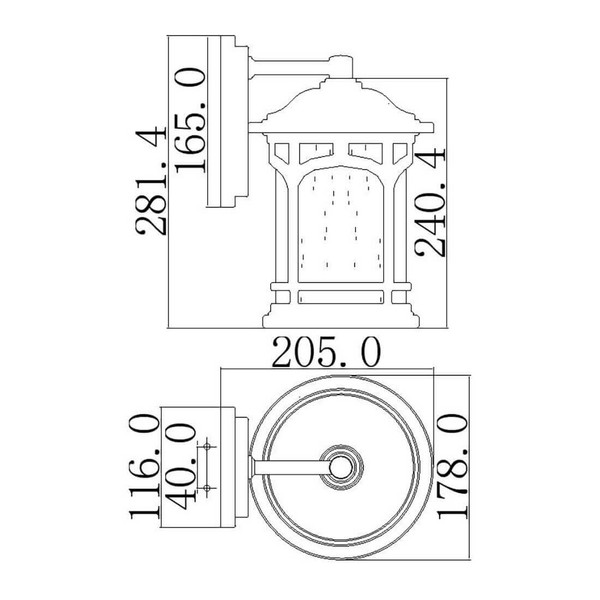 Elstead Marblehead Außen-Wandleuchte E27 28cm Palladianische Bronze IP44 Anti-Meerwasser