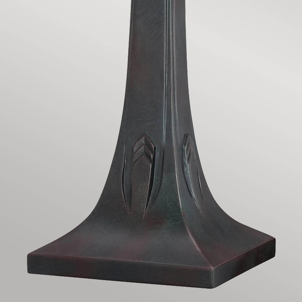 Elstead Navajo Tischlampe E27 2-fach Bronze und Kunstglas-Schirm Tiffanyglas