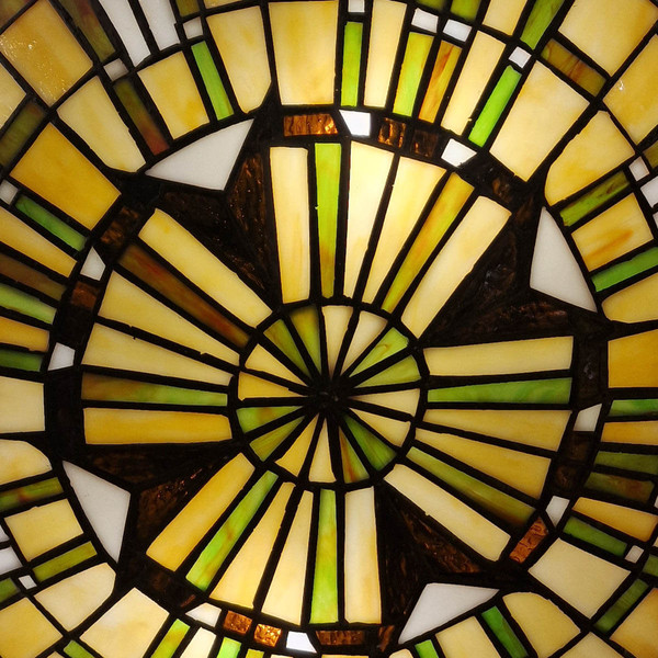 Elstead Reed Deckenleuchte E27 2-fach Valiant Bronze und Kunstglas-Schirm Kunstglas