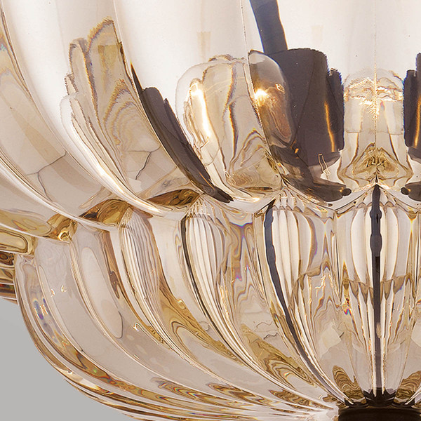 Elstead Whitecap Deckenleuchte E14 4-fach Glas getönt, Kakaofarben Glas amber