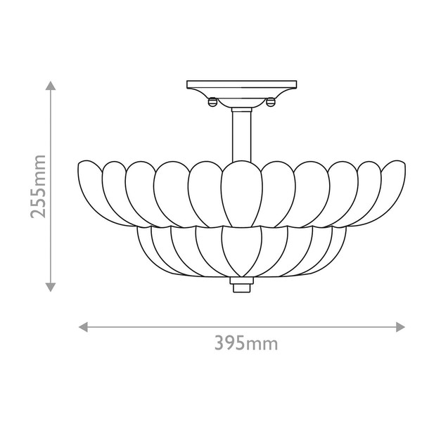 Elstead Whitecap Deckenleuchte E14 4-fach Glas getönt, Kakaofarben Glas amber