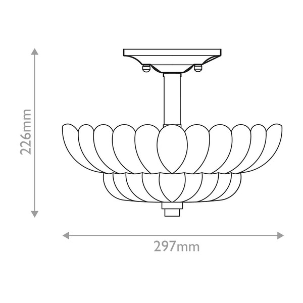 Elstead Whitecap Deckenleuchte E14 3-fach Glas getönt, Kakaofarben Glas amber
