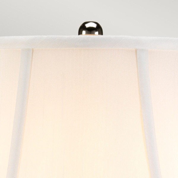 Elstead Silverthistle Tischleuchte E27 Weiß und Silber Weiß, Made in UK