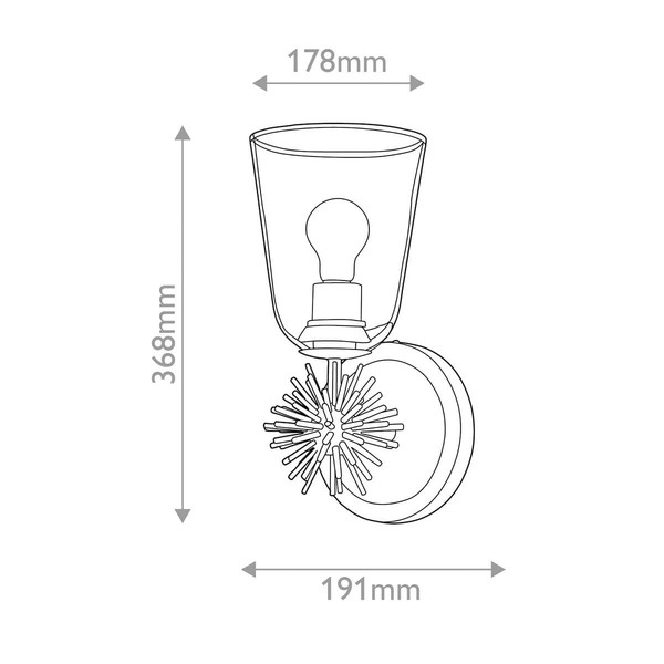 Elstead Staring Wandleuchte E27 Gebeiztes Gold Klar