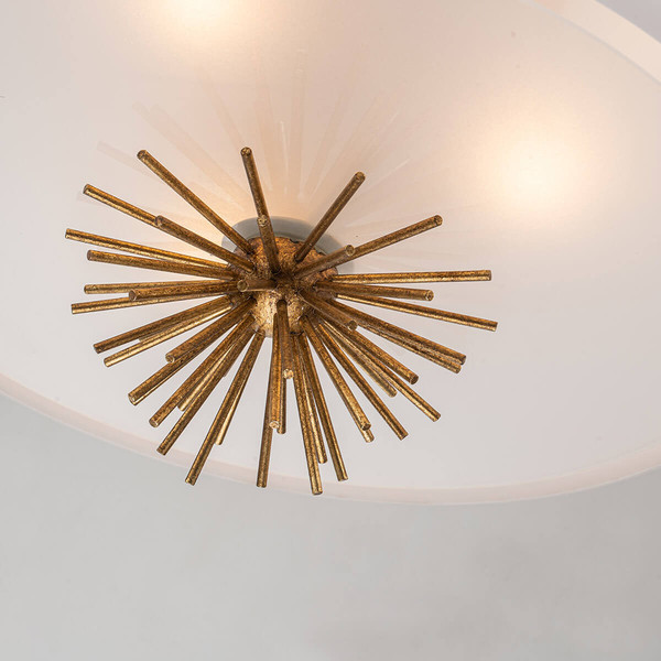 Elstead Staring Pendelleuchte E14 3-fach Gebeiztes Gold Opal