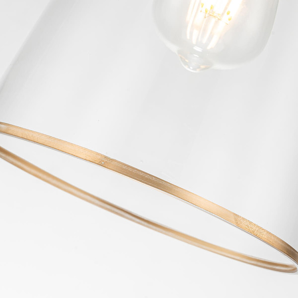 Elstead Staring Pendelleuchte E27 Gebeiztes Gold Klar