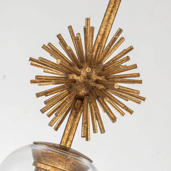 Elstead Staring Pendelleuchte E27 Gebeiztes Gold Klar