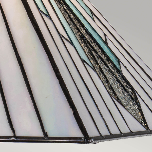 Elstead Alderley Tischlampe E27 Vintage-Bronze Tiffanyglas