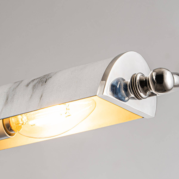 Elstead Winchfield Bilderleuchte E14 4-fach Poliertes Nickel & Weißer Marmoreffekt Nickel poliert und weiße Marmor Optik