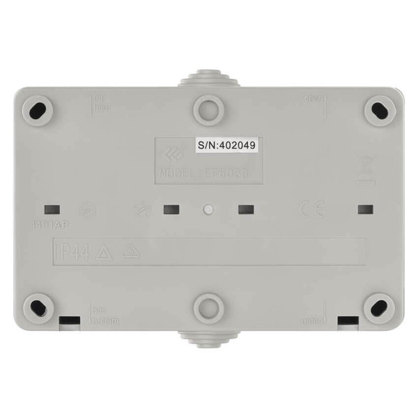 Emos Steckdose doppelt IP44 Aufputz Grauschwarz A1396.1