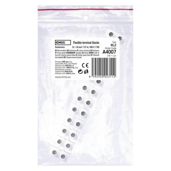 Emos Lüsterklemme 12-fach 2,5-10mm² 57A Weiß A4007
