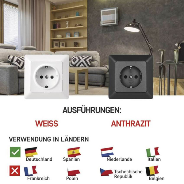Emos Steckdose 1-fach 16A Weiß glänzend A6002.0