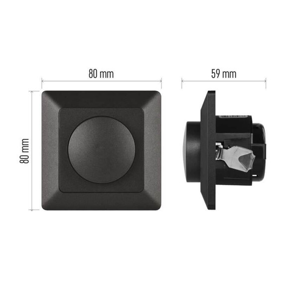 Emos Installationszubehör Dimmer für LED 3-100W Anthrazit A6003.1
