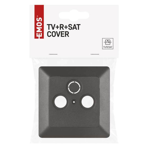 Emos Installationszubehör für TV+R+SAT einfach Anthrazit A6004.8