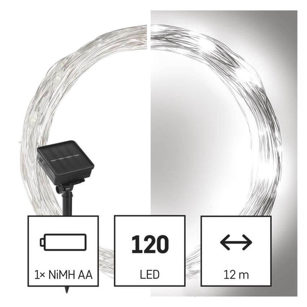 Emos LED Solar-Lichterkette 2,4W tageslichtweiss Akku IP44 D3ZC01