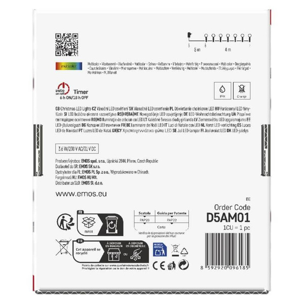 Emos LED Lichterkette 3,6W IP44 D5AM01