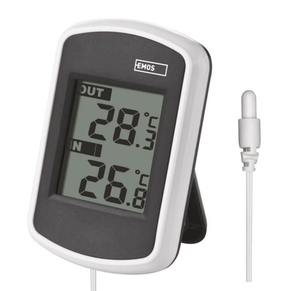 Emos Digitales Thermometer mit kabelgebundenem Außensensor E0041