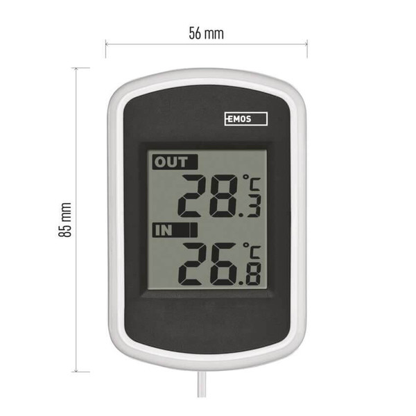 Emos Digitales Thermometer mit kabelgebundenem Außensensor E0041