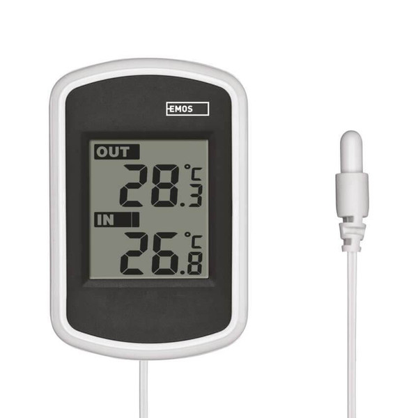 Emos Digitales Thermometer mit kabelgebundenem Außensensor E0041