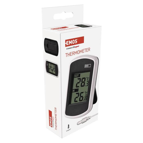 Emos Digitales Thermometer mit kabelgebundenem Außensensor E0041
