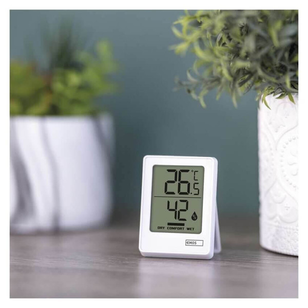 Emos Digitales Thermometer mit Hygrometer Funk-Sensor Magnethalterung E0345
