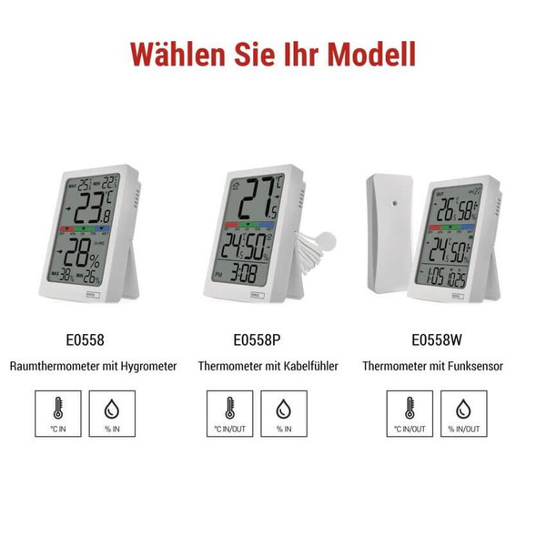 Emos Digitales Thermometer für Innenraum mit Hygrometer E0558