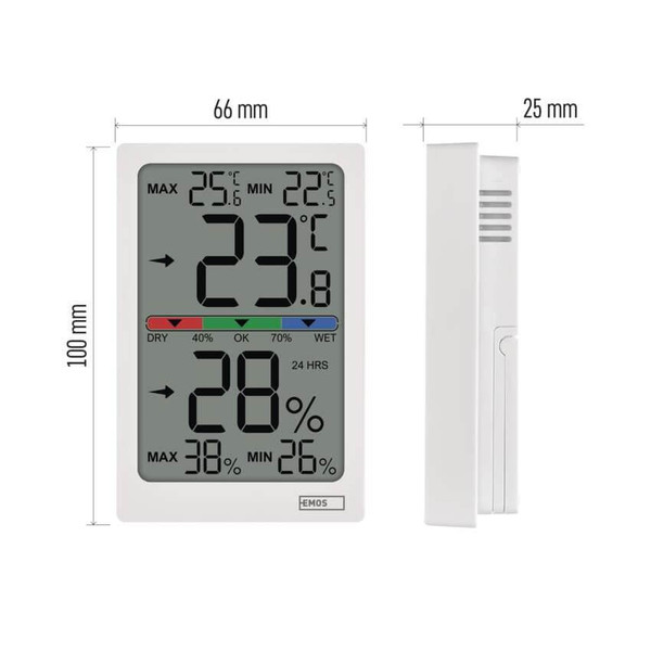 Emos Digitales Thermometer für Innenraum mit Hygrometer E0558