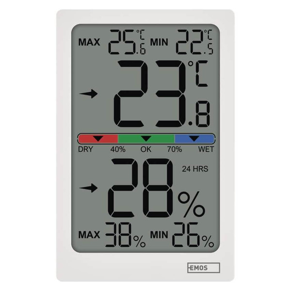 Emos Digitales Thermometer für Innenraum mit Hygrometer E0558