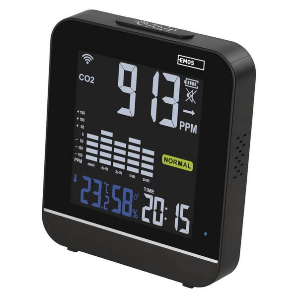 Emos Luftqualitätsmonitor GoSmart WiFi CO2 400-5000ppm Farbdisplay E30300