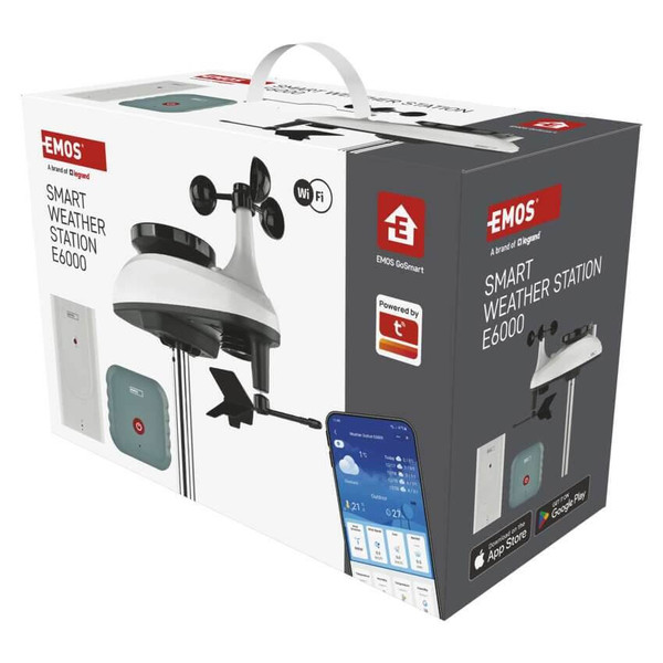 Emos Wetterstation Smart Profi WiFi Regenmesser Windmesser E6000