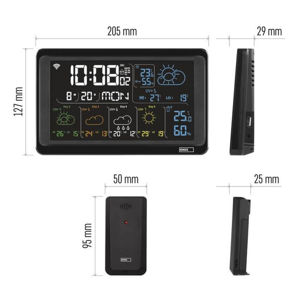 Emos Wetterstation GoSmart WiFi bis 3 Sensoren 80m E8610