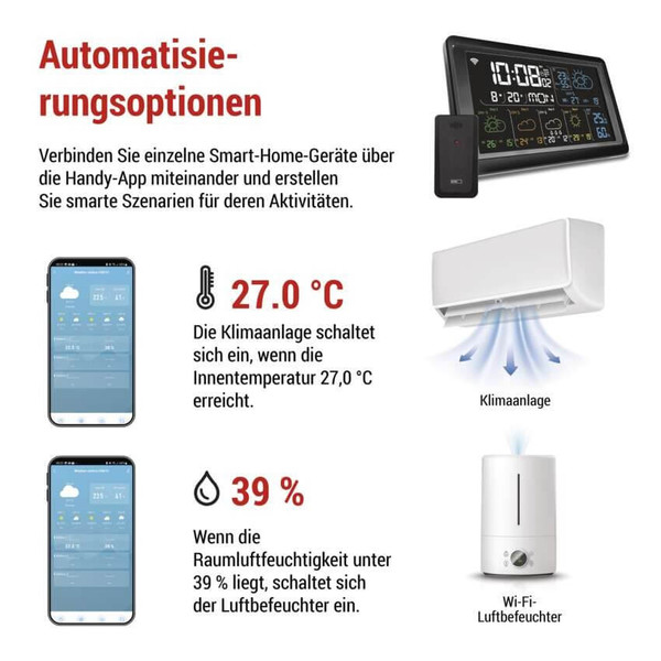 Emos Wetterstation GoSmart WiFi bis 3 Sensoren 80m E8610