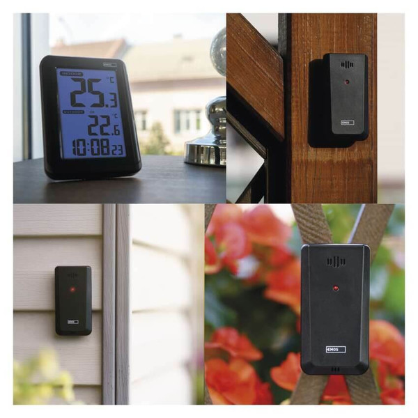 Emos Digitales Thermometer mit Funk-Sensor Wecker bis 50m E8636