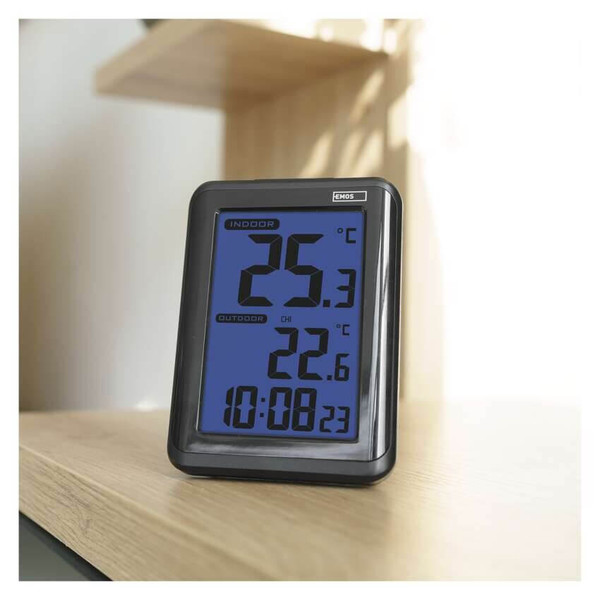 Emos Digitales Thermometer mit Funk-Sensor Wecker bis 50m E8636