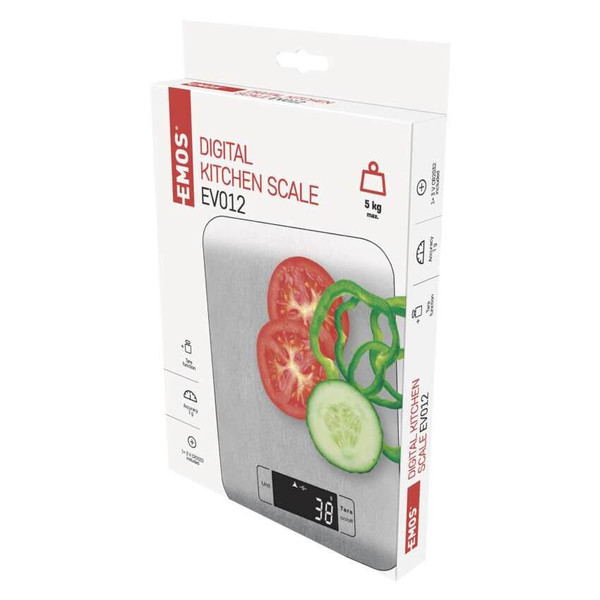 Emos Küchenwaage 5kg 1g Edelstahl Silber EV012