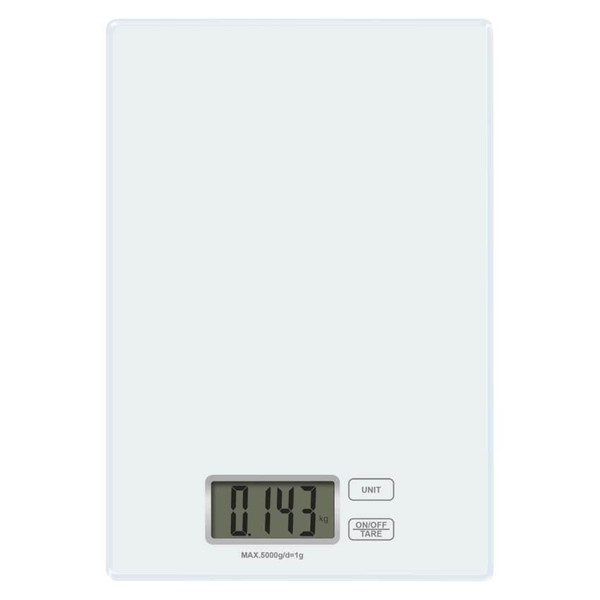 Emos Küchenwaage 5kg 1g gehärtetes Glas Weiß EV014