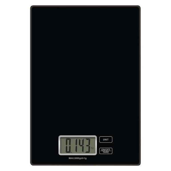 Emos Küchenwaage 5kg 1g gehärtetes Glas Schwarz EV014B