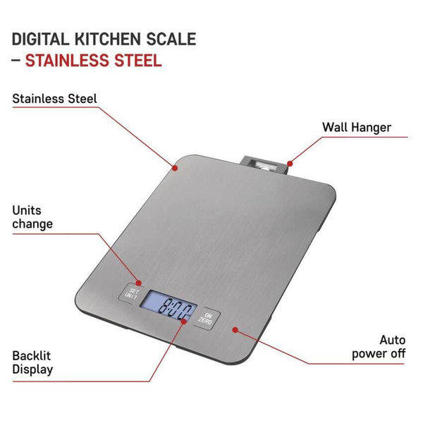Emos Küchenwaage 15kg 1g Edelstahl Silber EV023