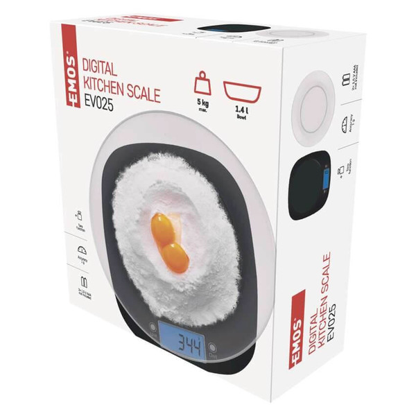 Emos Küchenwaage 5kg 1g ABS Schwarz EV025