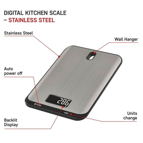 Emos Küchenwaage 10kg 1g Edelstahl Silber EV026