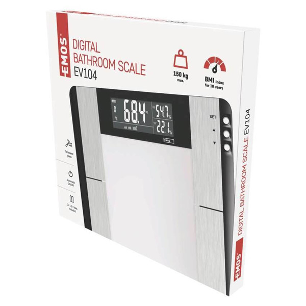 Emos Personenwaage 150kg BMI 10 Nutzer ohne Bluetooth EV104