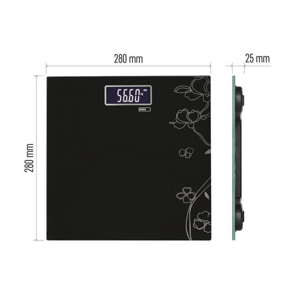 Emos Personenwaage gehärtetes Glas 180kg ohne Bluetooth EV106