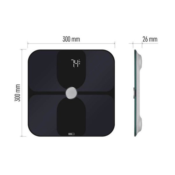 Emos Personenwaage GoSmart Bluetooth 180kg BMI 10 Nutzer EV112