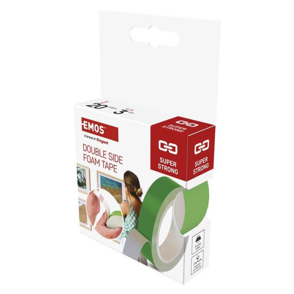 Emos Doppelseitiges Klebeband Schaum 20mm 3m Grün F6090