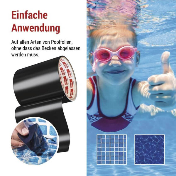 Emos Reparaturband für Schwimmbecken 100mm 1m Schwarz F6110