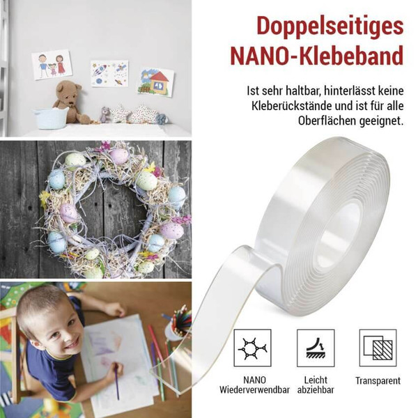 Emos Doppelseitiges Klebeband NANO 30mm 3m Transparent F6300