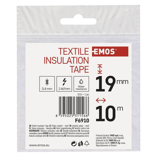 Emos Isolierband Textil 19mm 10m Schwarz F6910